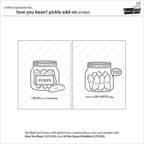 Lawn Fawn How You Bean? Pickle Add-On Clear Stamps (LF3907) Lawn Fawn How You Bean? Pickle Add-On Clear Stamps (LF3907)
