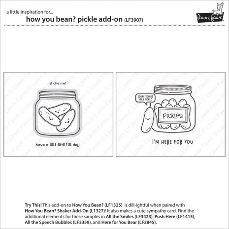 Lawn Fawn How You Bean? Pickle Add-On Clear Stamps (LF3907) Lawn Fawn How You Bean? Pickle Add-On Clear Stamps (LF3907)