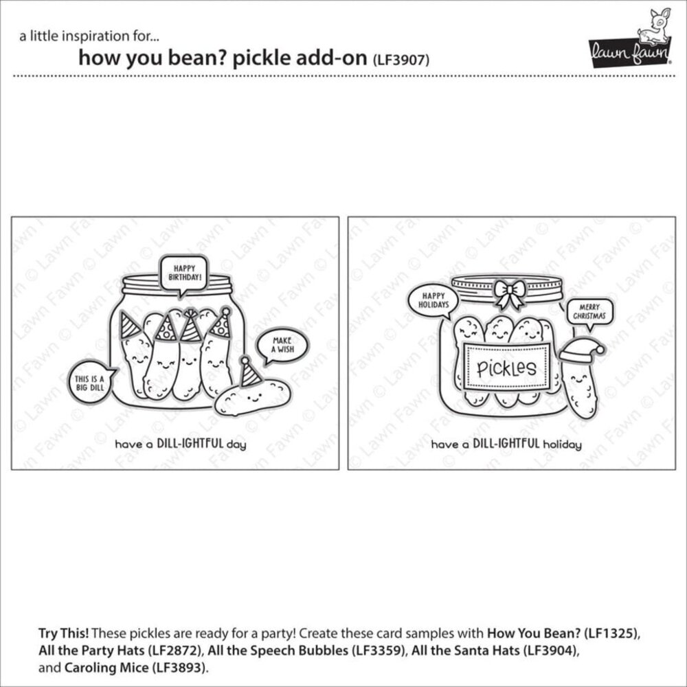 Lawn Fawn How You Bean? Pickle Add-On Clear Stamps (LF3907) Lawn Fawn How You Bean? Pickle Add-On Clear Stamps (LF3907)