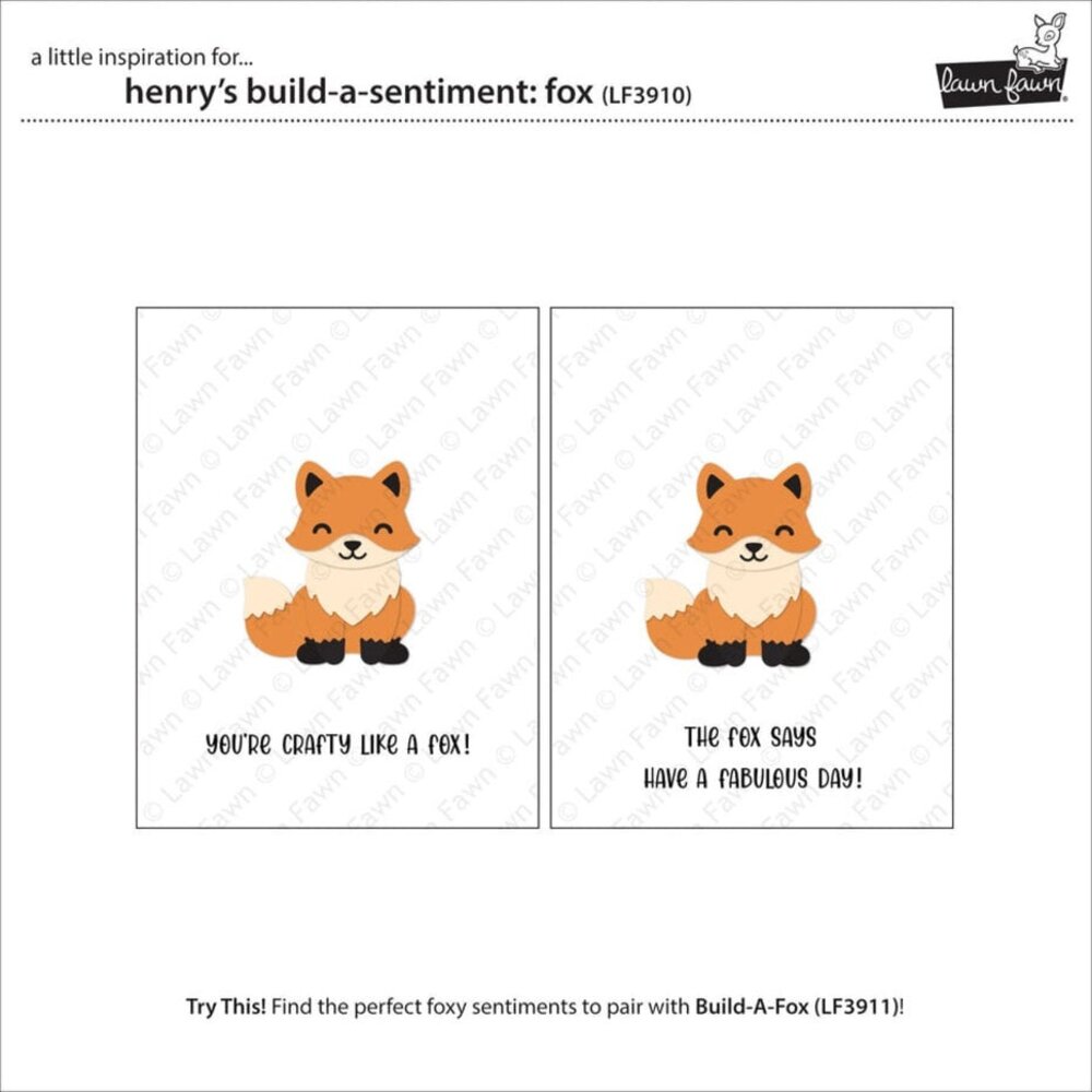 Lawn Fawn Henry'S Build-A-Sentiment Fox Clear Stamps (LF3910) Lawn Fawn Henry'S Build-A-Sentiment Fox Clear Stamps (LF3910)