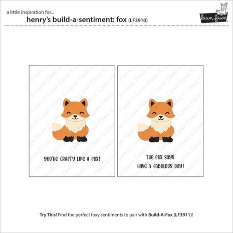Lawn Fawn Henry'S Build-A-Sentiment Fox Clear Stamps (LF3910) Lawn Fawn Henry'S Build-A-Sentiment Fox Clear Stamps (LF3910)