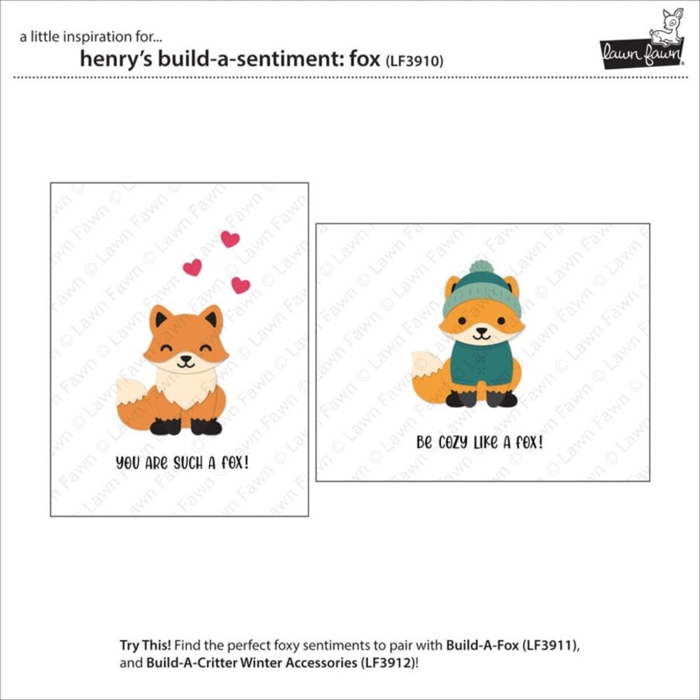 Lawn Fawn Henry'S Build-A-Sentiment Fox Clear Stamps (LF3910) Lawn Fawn Henry'S Build-A-Sentiment Fox Clear Stamps (LF3910)