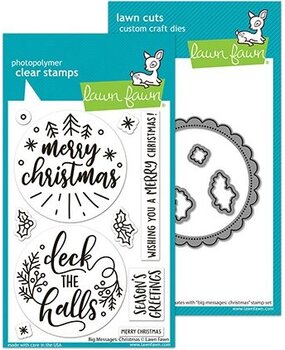 Lawn Fawn Big Messages Christmas Stamp & Die DUO (LF3903) Lawn Fawn Big Messages Christmas Stamp & Die DUO (LF3903)