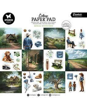 Studio Light Denim Weekends 8x8 Inch Collage Paper Pad (SL-ES-CPP408)