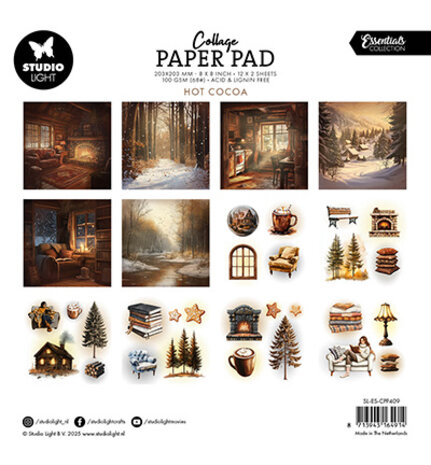 Studio Light Hot Cocoa 8x8 Inch Collage Paper Pad (SL-ES-CPP409) Studio Light Hot Cocoa 8x8 Inch Collage Paper Pad (SL-ES-CPP409)