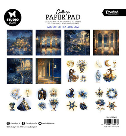 Studio Light Moonlit Ballroom 8x8 Inch Collage Paper Pad (SL-ES-CPP410)