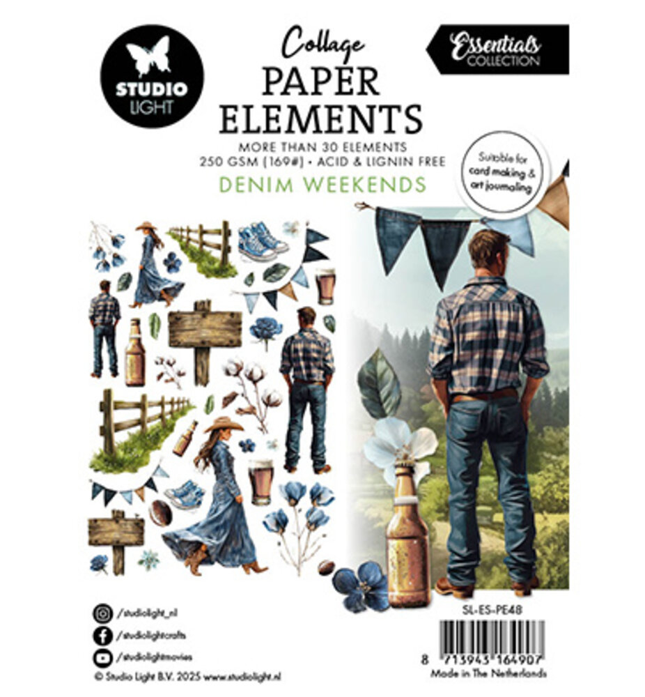 Studio Light Denim Weekends Collage Paper Elements (SL-ES-PE48) Studio Light Denim Weekends Collage Paper Elements (SL-ES-PE48)