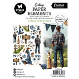 Studio Light Denim Weekends Collage Paper Elements (SL-ES-PE48)
