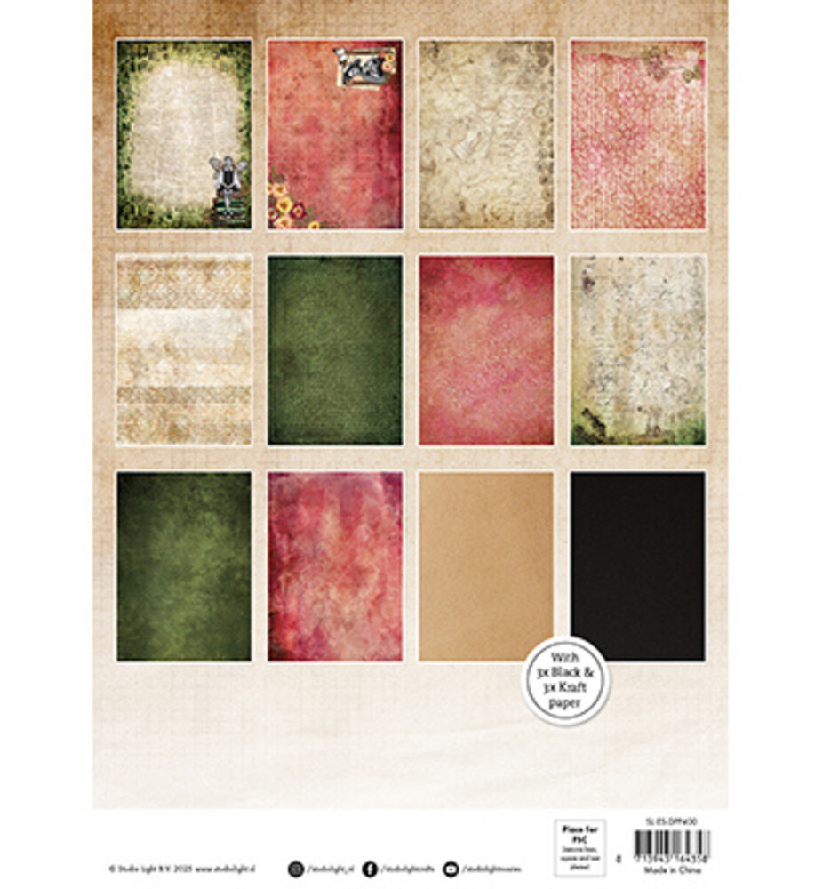 Studio Light Grunge A4 Background Paper Pad (SL-GR-DPP400) Studio Light Grunge A4 Background Paper Pad (SL-GR-DPP400)