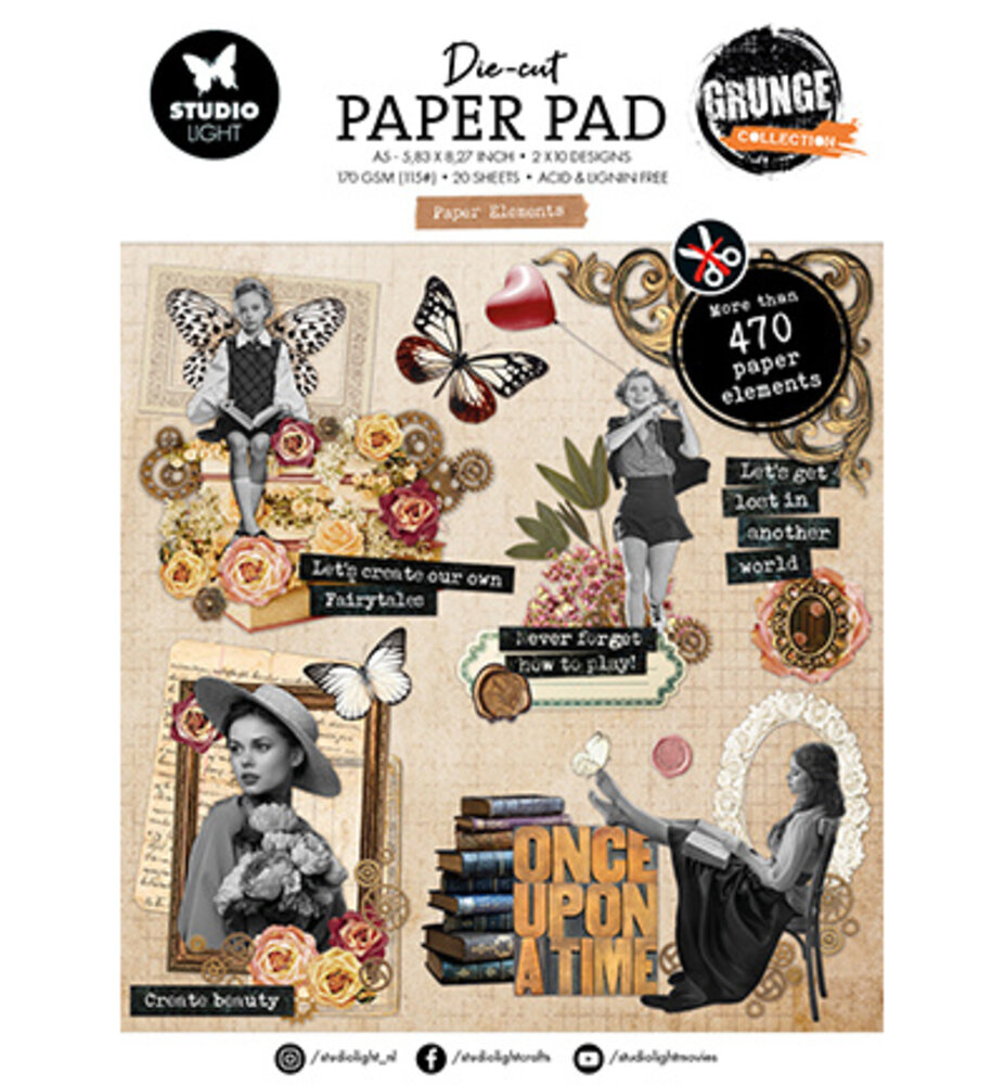 Studio Light Grunge A5 Die-Cut Paper Pad (SL-GR-DCPP399) Studio Light Grunge A5 Die-Cut Paper Pad (SL-GR-DCPP399)