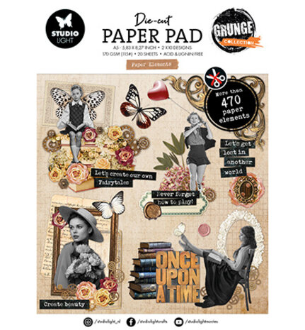 Studio Light Grunge A5 Die-Cut Paper Pad (SL-GR-DCPP399) Studio Light Grunge A5 Die-Cut Paper Pad (SL-GR-DCPP399)