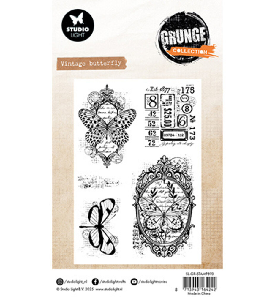 Studio Light Grunge Clear Stamps Vintage Butterfly (SL-GR-STAMP893)