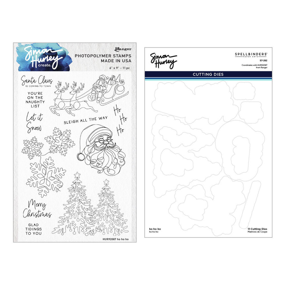 Spellbinders Ho Ho Ho Stamp & Die Bundle (BD-0999) Spellbinders Ho Ho Ho Stamp & Die Bundle (BD-0999)