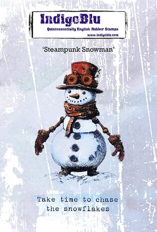 IndigoBlu Steampunk Snowman A6 Rubber Stamp (IND1451)