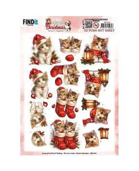 Berrie's Beauties A Very Furry Christmas 3D Push Out Kitten (SB11053)
