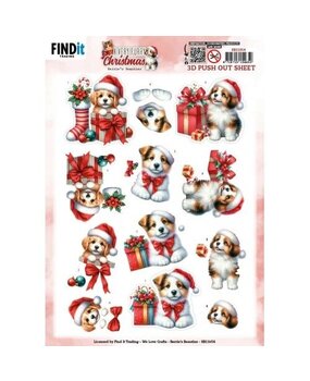 Berrie's Beauties A Very Furry Christmas 3D Push Out Puppy (SB11054)