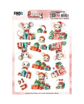 Berrie's Beauties A Very Furry Christmas 3D Push Out Mouse (SB11056)