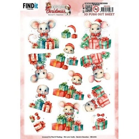 Berrie's Beauties A Very Furry Christmas 3D Push Out Mouse (SB11056) Berrie's Beauties A Very Furry Christmas 3D Push Out Mouse (SB11056)