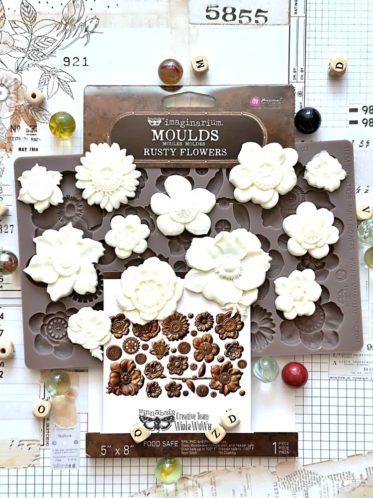Prima Marketing Inc Finnabair Imaginarium Rusty Flowers Moulds (951429) Prima Marketing Inc Finnabair Imaginarium Rusty Flowers Moulds (951429)