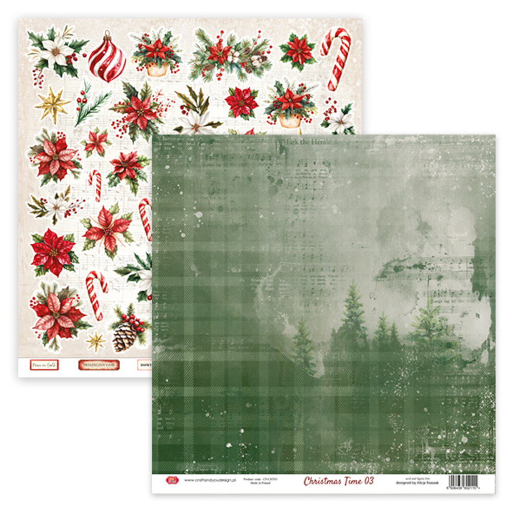 Craft & You Christmas Time 12x12 Inch Paper Pack (6pcs) (CPS-CHT30-6)