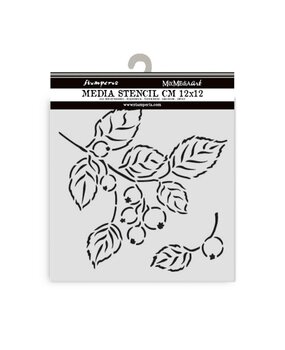 Stamperia Whispering Woods Thick Stencil 12x12cm Berries (KSTDS60)