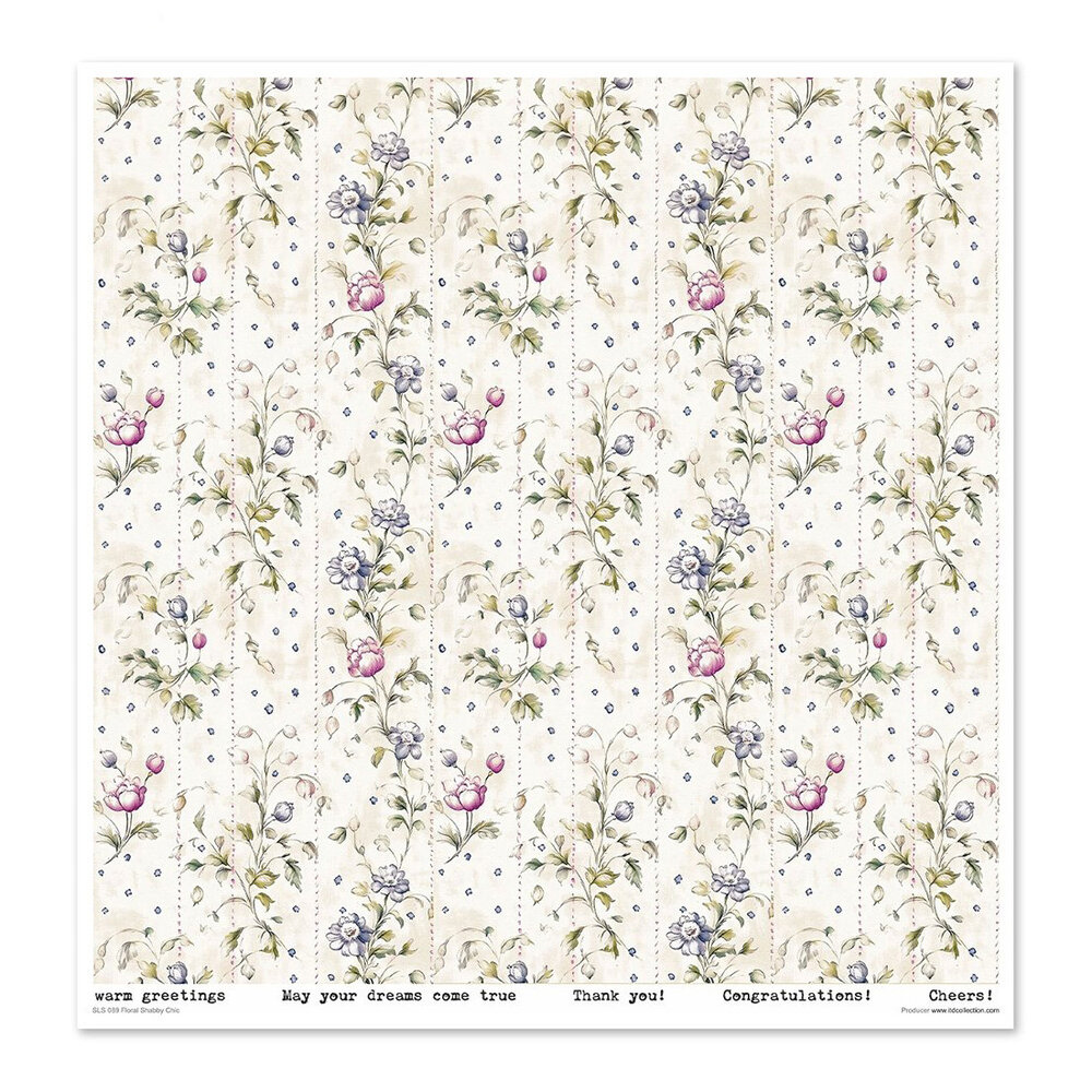 ITD Collection Floral Shabby Chic 12x12 Inch Paper Pad (SLS 089) ITD Collection Floral Shabby Chic 12x12 Inch Paper Pad (SLS 089)