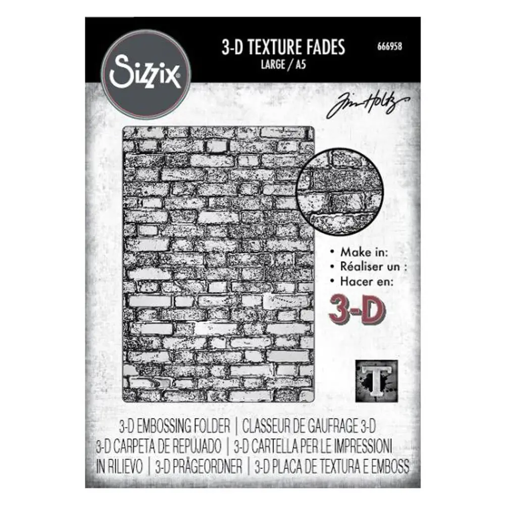 Sizzix 3D Texture Fades A5 Large Brickwork (666958) Sizzix 3D Texture Fades A5 Large Brickwork (666958)