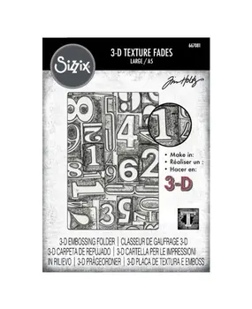 Sizzix 3D Texture Fades A5 Large Numbered (667081) Sizzix 3D Texture Fades A5 Large Numbered (667081)
