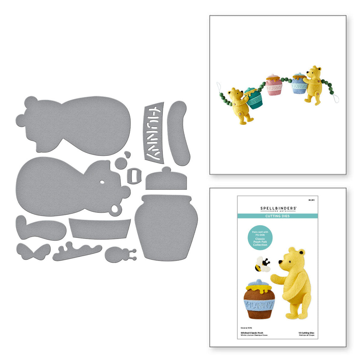 Spellbinders Stitched Classic Pooh Dies (S6-263) - Paperpads.nl