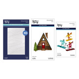 Spellbinders Ski-son's Greetings Dies and 3D Folder Bundle (BD-1010)