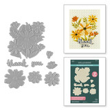Spellbinders Tabbed Classics Thank You Bouquet 3D Emboss & Cut Folder (E3D-145)