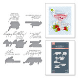 Spellbinders Happier Hour Sip Sip Ole Sentiments Press Plate & Die Set (BP-337)