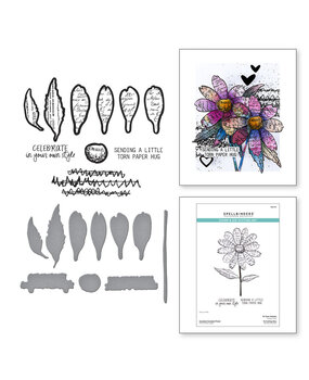Spellbinders Beautifully Imperfect Sculpted Scripted Floral Stamp & Die Set (SDS-215) Spellbinders Beautifully Imperfect Sculpted Scripted Floral Stamp & Die Set (SDS-215)