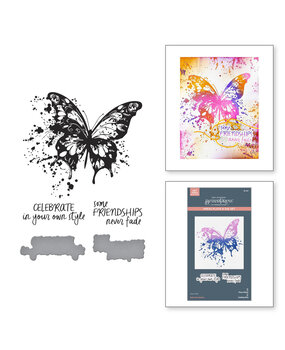 Spellbinders Beautifully Imperfect Butterfly Splatter Press Plate & Die Set (BP-323) Spellbinders Beautifully Imperfect Butterfly Splatter Press Plate & Die Set (BP-323)