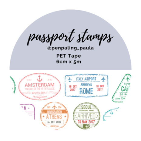Penpaling Paula Passport Stamps PET Tape (PET036) Penpaling Paula Passport Stamps PET Tape (PET036)