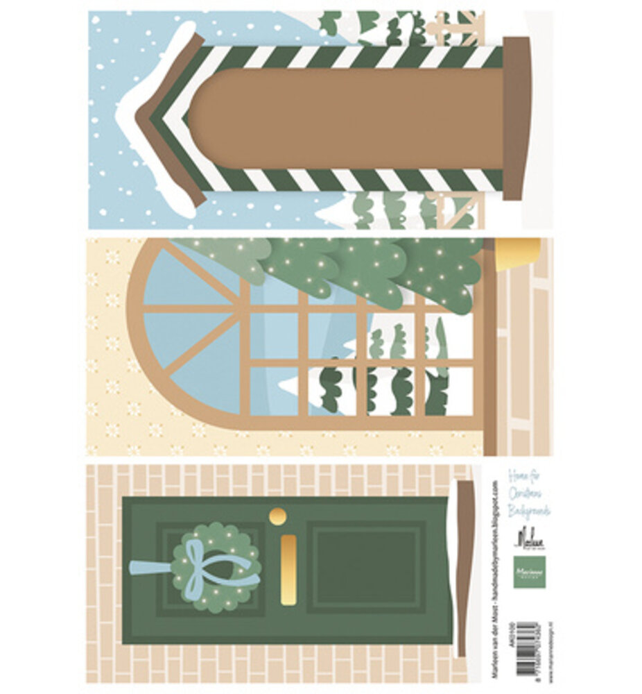 Marianne Design Home for Christmas A4 Decoupage Backgrounds (AK0100)