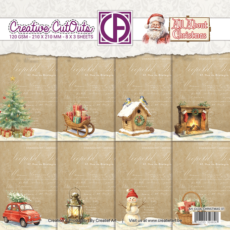 Creatief Art All About Christmas 8x8 Inch Paper Pack (CCOA-CHRISTMAS-01)