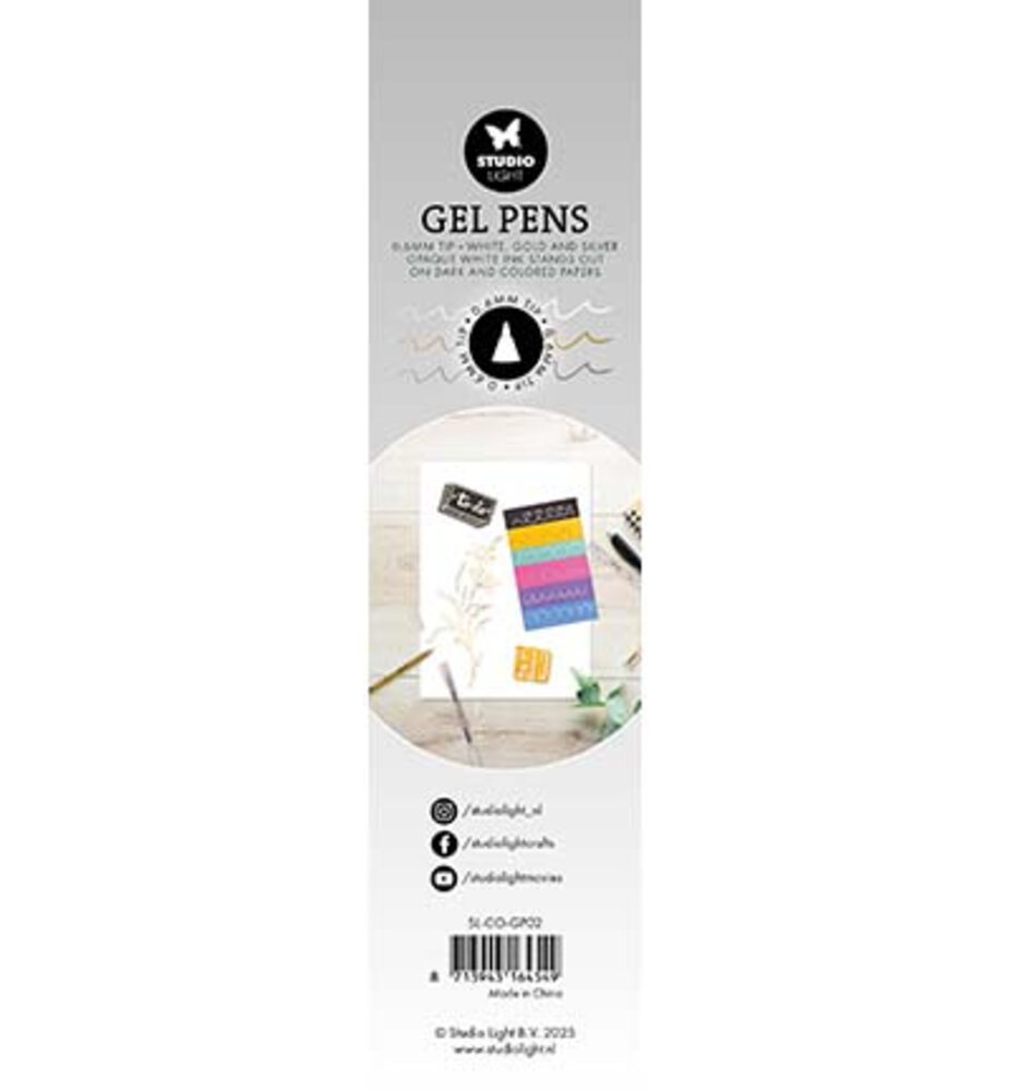Studio Light Essentials Gel Pens White/Gold/Silver (SL-ES-GP02)