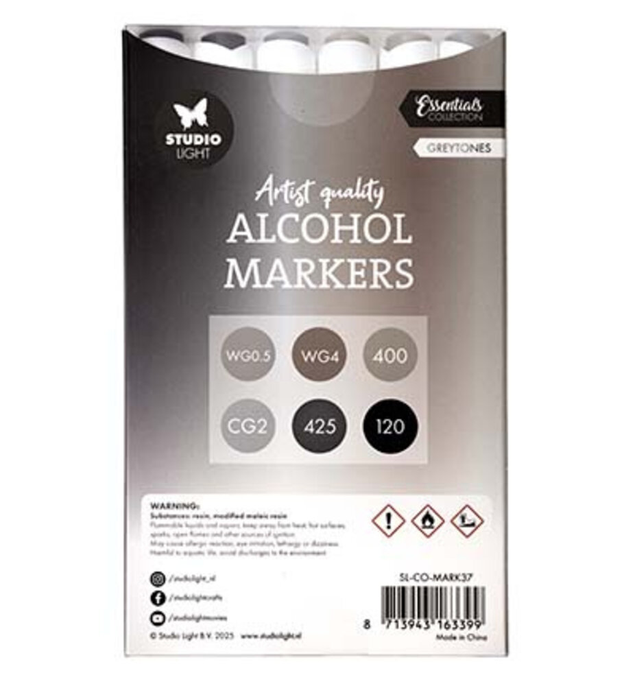 Studio Light Alcohol Markers Greytones (SL-CO-MARK37)