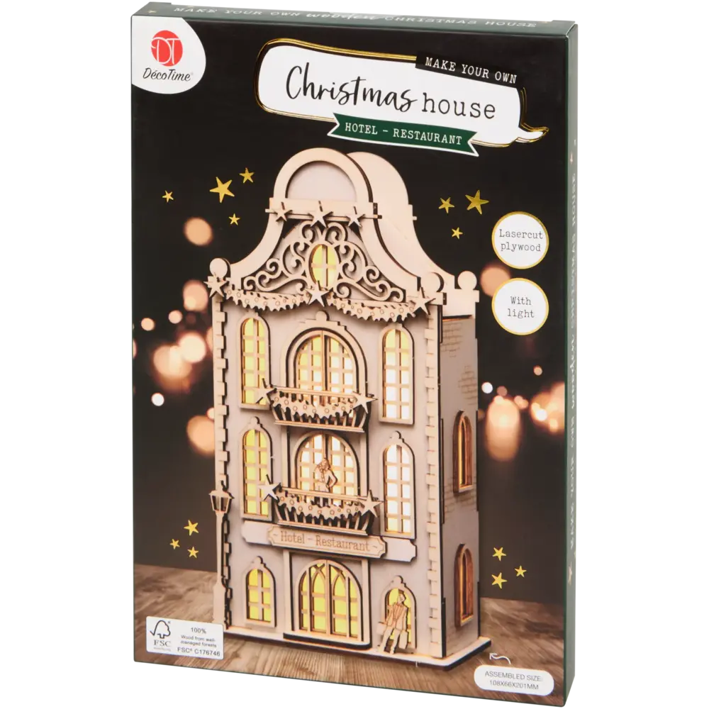 DécoTime DIY Wooden Christmas House Hotel Restaurant (3217477)