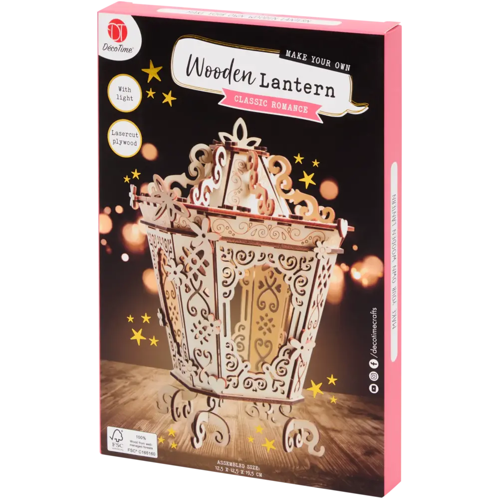 DécoTime DIY Wooden Lantern Classic Romance (3210789)