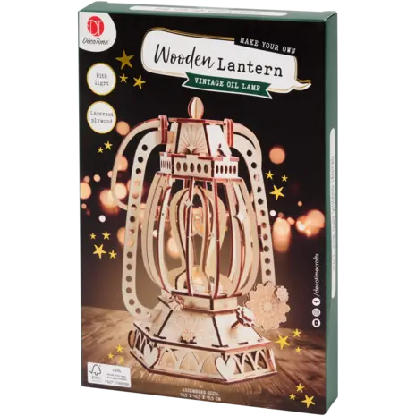 DécoTime DIY Wooden Lantern Vintage Oil Lamp (3210789)