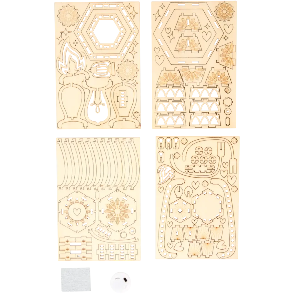 DécoTime DIY Wooden Lantern Vintage Oil Lamp (3210789)