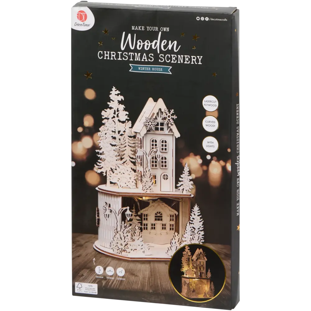 DécoTime DIY Wooden Christmas Scenery Winter House (3217467)