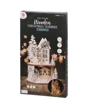 DécoTime DIY Wooden Christmas Scenery Winter House (3217467)
