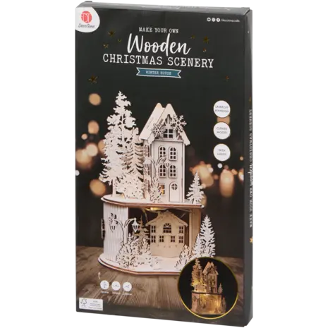 DécoTime DIY Wooden Christmas Scenery Winter House (3217467)