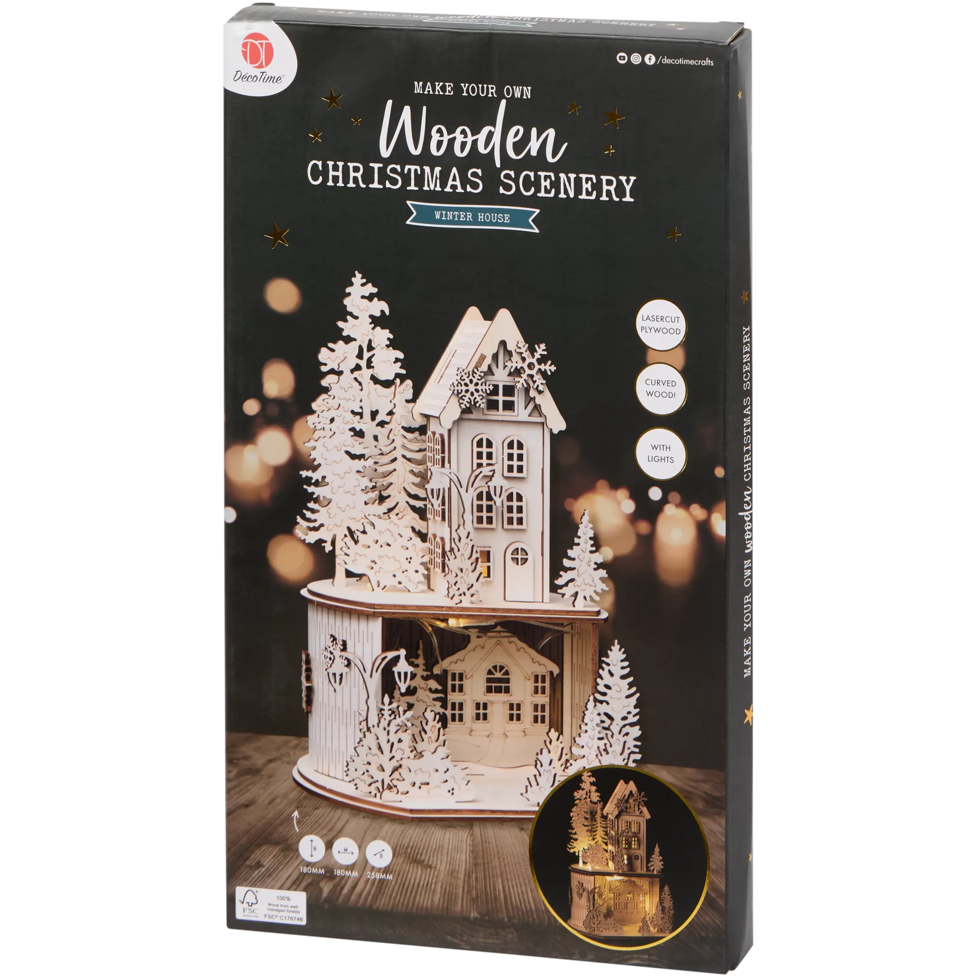 DécoTime DIY Wooden Christmas Scenery Winter House (3217467