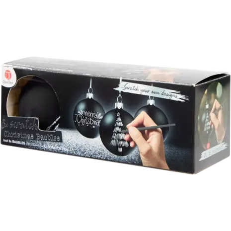 DécoTime Silver Scratch Christmas Baubles (3217461)