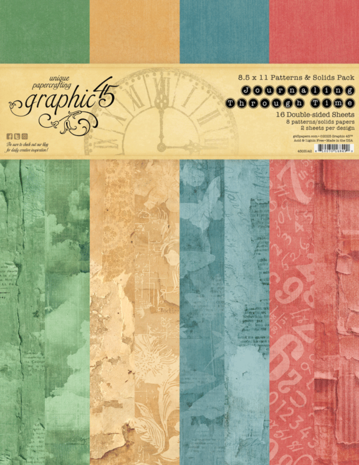 Graphic 45 Journaling Through Time 8.5 x 11 Inch Patterns & Solids Paper Pack (4503142)