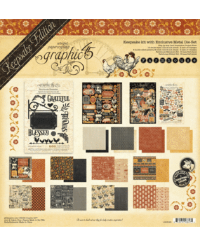 Graphic 45 Farmhouse 12x12 Inch Keepsake Kit with Exclusive Metal Die-Set (4503150)